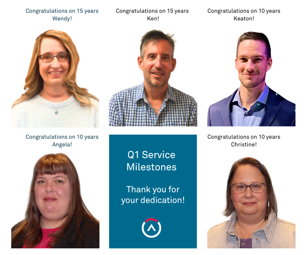 Congratulations to Q1 Service Award Recipients!